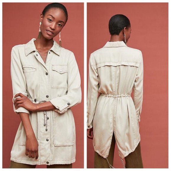 Anthropologie Sunday Anorak Jacket Cream Tan L - Picture 7 of 7